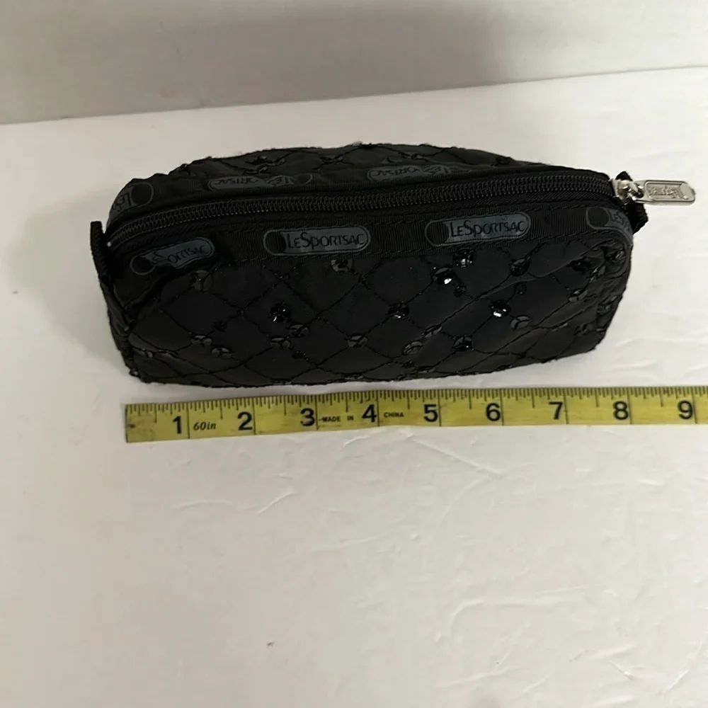LeSportsac Black with sequins Cosmetic Bag small